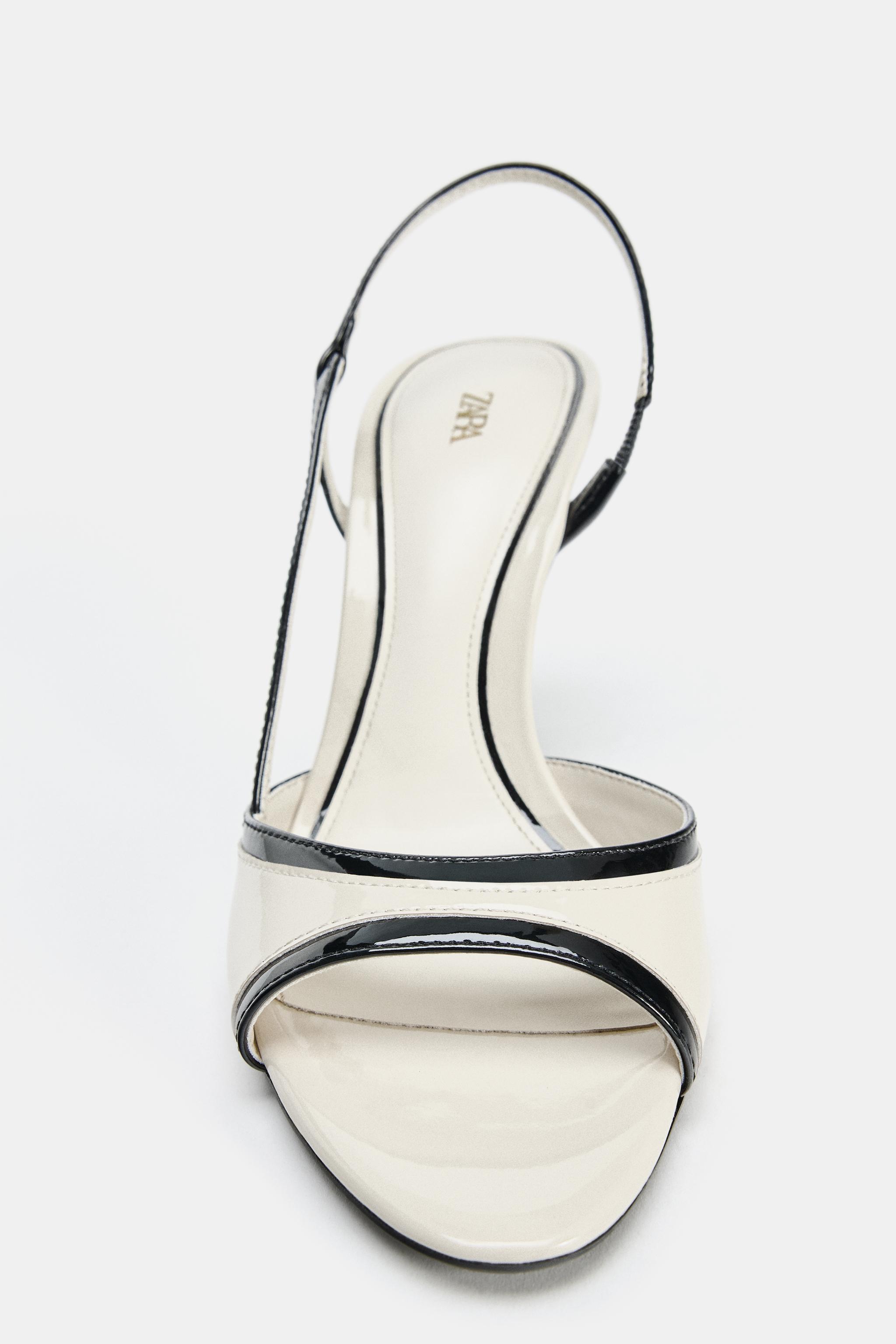 PATENT FINISH HEELED SANDALS
